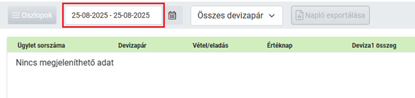 Napló dátum szűrés