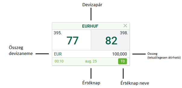 Devizapár panel elemei