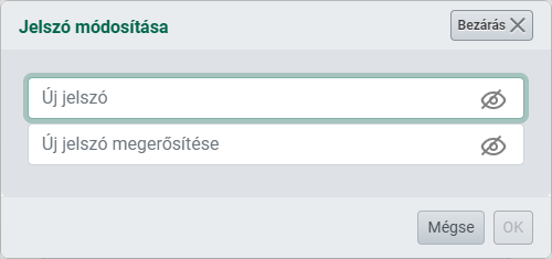 Jelszóváltás ablak